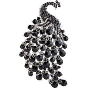 EVER FAITH Women's Austrian Crystal 4 Inch Elegant Peacock Animal Brooch