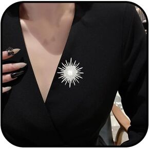 Rhinestone Sunflower Pin for Women Gold Pearl Daisy Pin Silver Crystal Vintage Brooch Dainty Flower Brooch Pin