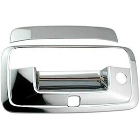 Chrome Tailgate Door Handle Cover with Keyhole and Camera Hole for 2014-2018 Chevy Silverado/GMC Sierra 1500 2500HD 3500HD