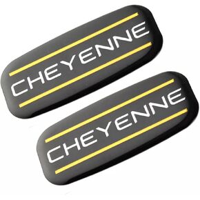 2Pc Cheyenne Cab Emblem Badge Logo Roof Pillar Replacement for 88-07 Silverado (Yellow), EI-SilveCutom#2