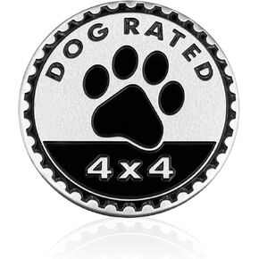 Heart Badge Rated Car Emblem, 4 x 4 Metal Automotive Badge Decal Stickers, 3D Round Badges Emblem Decals, Exterior Car Accessories Compatible with Wrangler Vehicle Truck SUV