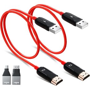 Wireless HDMI Transmitter and Receiver, 50m(165ft) Plug & Play Portable 2.4G/5GHz Wireless HDMI Extender with HDMI Loop Out for Streaming from DSLR,Laptop,Netflix,YouTube,PS4 to TV/Projector