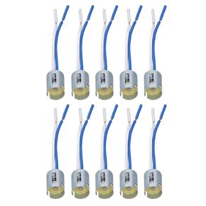 Aramox 10Pcs 1156 Bulb Socket, DC 12V 1156 Lamp Bulb Socket LED Turn Light Holder with 3.5in Harness