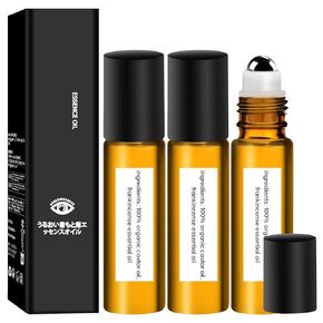 3Pcs Castor Oil Frankincense Rollerball Under Eye, Castor Oil Roller Ball With Frankincense, Castor Oil Frankincense Rollerball Under Eye Reduces Dark Circles and Puffy