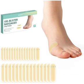Gel Blister Bandages Hydrocolloid Bandages - Welnove 16ct Blister Cushions (Toe Pack) - Blister Bandages for Heel, Toe & Foot - Blister Pads for Prevention & Recovery - Water Resistant Bandages