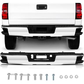 SCITOO Rear Step Bumper, Heavy Duty Rear Bumper Bar, Vehicle Back Bumper Assembly Chrome Rear Bumper Guard Fit For Chevy Silverado 2014-2018; for GMC Sierra 1500
