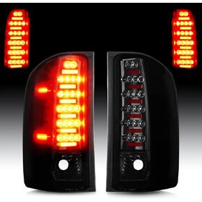 LED Tail Lights Fit for 2007-2014 Chevy Silverado 1500 2500 HD 3500 HD, for 2008-2014 GMC Sierra 3500 HD with Dual Wheel Only, Rear Brake Lamp Taillight Assembly Chrome Housing Smoked Lens