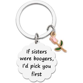 YALLNASL Sister Birthday Christmas Gifts for Bestie Friend Gifts for Women Flower Gifts for Best Friend Gag Gifts Keychain