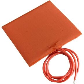 Waterproof Silicone Flexible Heating Pad, 60x60mm, 12V 10W, Max Temp 250°C for Heating Applications, Orange
