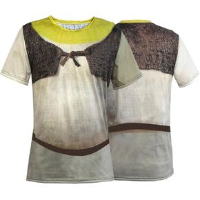 Adult Green Brown Costume Shirts Ogre Screen Printed Shirts Shirts