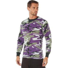 Rothco Long Sleeve Colored Camo T-Shirt - Ultra Violet Camo, Large