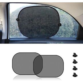 2PCS Foldable Car Sun Shade for Side Window, Mesh Sun Shield Blocker with Suction Cups Blocks Sun, Glare and UV Rays, Essential Car Interior Accessories for Summer(Oblique Catch)