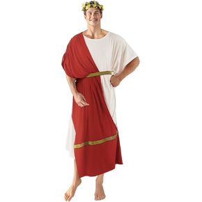 MCJC Adult Greek Toga God Costume, White Roman Deluxe Halloween Cosplay Ancient Robe