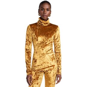 BruceGlen Women's Crushed Velvet Turtleneck