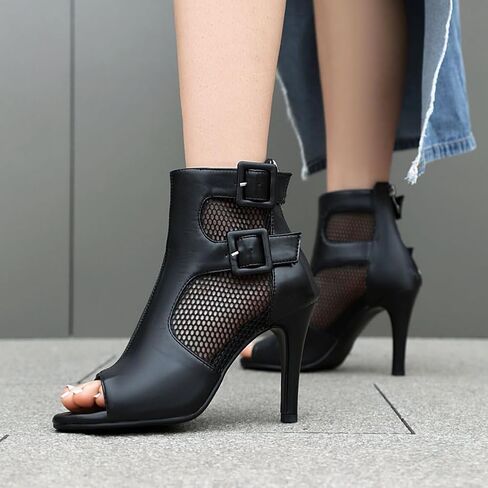 SWDZM Womens Ballroom Dance Boots Ankle Latin Salsa Professional Dance Heels for Women in Kuwait