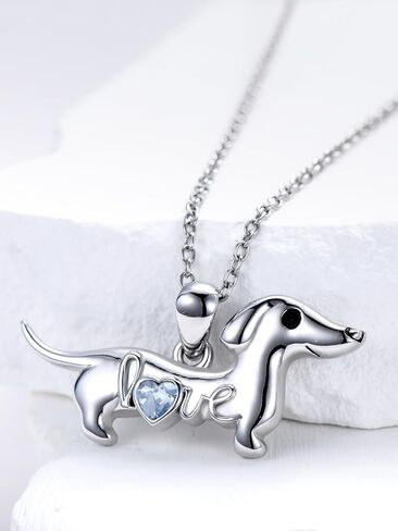 Seiyang Dachshund Dog Necklace for Women 925 Sterling Silver Dachshund Charm Jewelry Dog Pendant Lover Gifts for Women Chirstmas Gifts in Saudi Arabia
