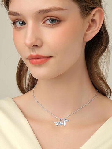 Seiyang Dachshund Dog Necklace for Women 925 Sterling Silver Dachshund Charm Jewelry Dog Pendant Lover Gifts for Women Chirstmas Gifts in Saudi Arabia