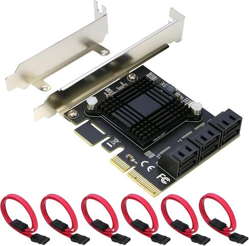 M.2 to SATA 3.0 Adapter [6-Port], RIITOP M.2 NVMe to 6 Ports SATA III Expansion Card Adapter 6Gbps with Chipset ASM1166 in Saudi Arabia