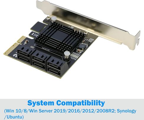M.2 to SATA 3.0 Adapter [6-Port], RIITOP M.2 NVMe to 6 Ports SATA III Expansion Card Adapter 6Gbps with Chipset ASM1166 in Saudi Arabia
