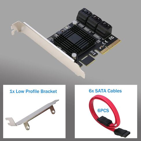 M.2 to SATA 3.0 Adapter [6-Port], RIITOP M.2 NVMe to 6 Ports SATA III Expansion Card Adapter 6Gbps with Chipset ASM1166 in Saudi Arabia