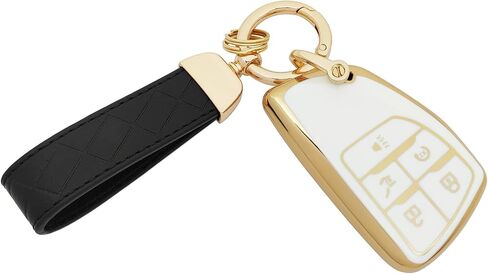 TPU Protective Key Fob Cover Case Compatible with GMC Yukon Buick Envision 2021 2022 Chevrolet Suburban Tahoe Keyless Entry Remote Key Fob (White) in Saudi Arabia