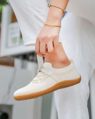 Women’s Wide Toe Walking Shoes Casual Tennis Gym Athletic Flats Slip-on Sneakers with Hook and Loop Strap in Saudi Arabia