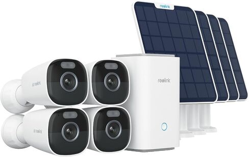 REOLINK 4K Security Cameras Wireless Outdoor System, Encrypted 1 Year Local Storage, Color Night Vision, 2.4/5GHz Wi-Fi, AI Detection, No Monthly Fee, Home Hub with 2X Eco Ultra+Solar Panel in Saudi Arabia
