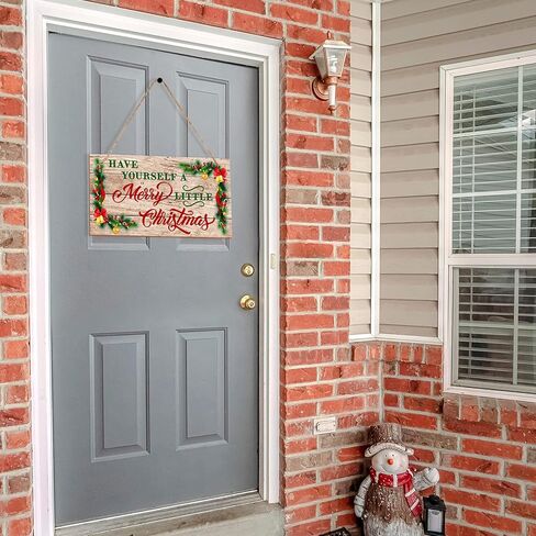 علامات عيد الميلاد Marsui، علامة تعليق خشبية لعيد الميلاد، ديكور مزرعة ريفي، اجعل نفسك سعيدًا لعيد الميلاد الصغير المعلق، لوحة خشبية معلقة على الحائط، ديكور للعطلات للمنزل، ديكورات داخلية وخارجية in Kuwait