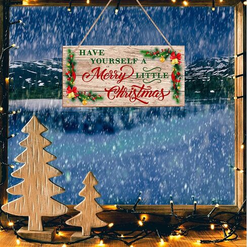 علامات عيد الميلاد Marsui، علامة تعليق خشبية لعيد الميلاد، ديكور مزرعة ريفي، اجعل نفسك سعيدًا لعيد الميلاد الصغير المعلق، لوحة خشبية معلقة على الحائط، ديكور للعطلات للمنزل، ديكورات داخلية وخارجية in Kuwait