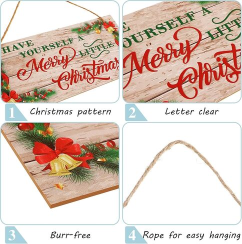 علامات عيد الميلاد Marsui، علامة تعليق خشبية لعيد الميلاد، ديكور مزرعة ريفي، اجعل نفسك سعيدًا لعيد الميلاد الصغير المعلق، لوحة خشبية معلقة على الحائط، ديكور للعطلات للمنزل، ديكورات داخلية وخارجية in Kuwait
