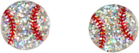 Creative Ball Sports Shiny Stud Earrings Glitter Acrylic Volleyball Baseball American Football Basketball Ball Game Stud Earrings for Women in Saudi Arabia