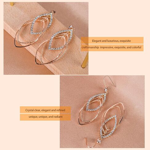 Sterling Silver Teardrop Dangle Earrings for Women,14k Gold Plated Double Linear Drop Hoop Diamonds Earrings (Silver) in Saudi Arabia