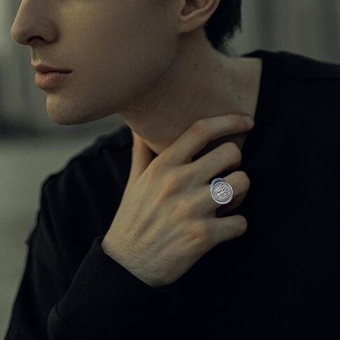 Men's Tree of Life Ring Stainless Steel Tree Band White Titanium Jewelry Size8-12 in Saudi Arabia