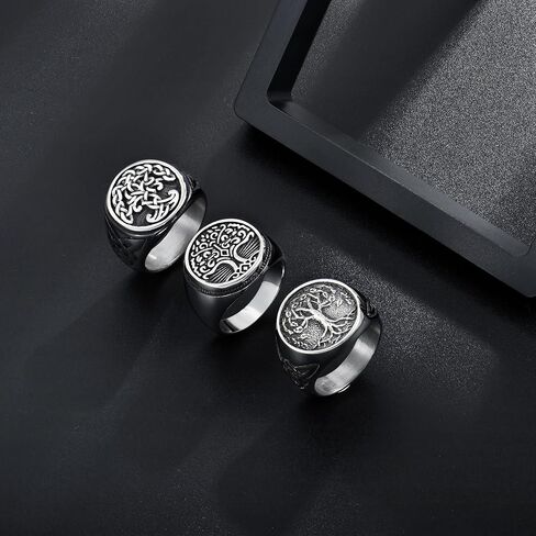 Men's Tree of Life Ring Stainless Steel Tree Band White Titanium Jewelry Size8-12 in Saudi Arabia