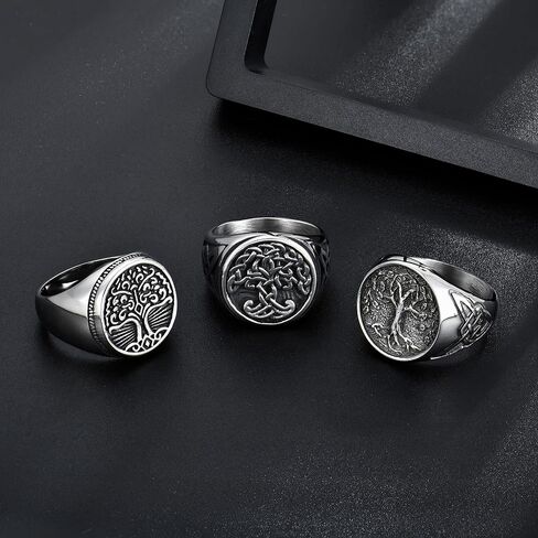 Men's Tree of Life Ring Stainless Steel Tree Band White Titanium Jewelry Size8-12 in Saudi Arabia