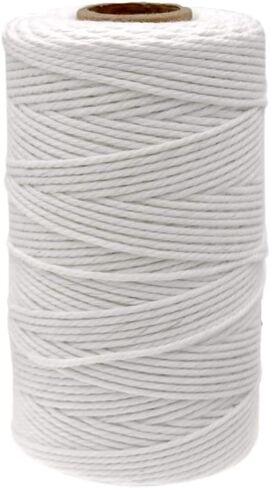 Jute Twine String Hemp Rope - 328 Feet 2mm 3ply Natural Burlap Cord Rolls for DIY Crafts, Decoration, Bundling, Packing, Gifts, Artworks, Gardening Applications (White(1 Pack)) in Saudi Arabia