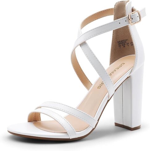 DREAM PAIRS Womens Chunky Heels 4 inch High Multi Strap Soft Comfort Block Heeled Sandals for Prom Dancing Wedding in Saudi Arabia