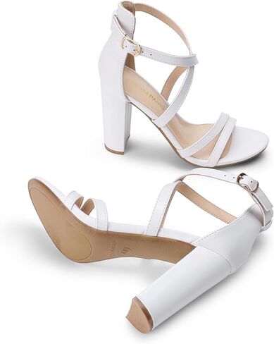 DREAM PAIRS Womens Chunky Heels 4 inch High Multi Strap Soft Comfort Block Heeled Sandals for Prom Dancing Wedding in Saudi Arabia