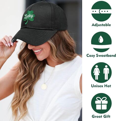 قبعة سائق الشاحنة المطرزة لعيد القديس باتريك للرجال والنساء، قبعة بيسبول سانت باتيس شامروك قابلة للتعديل وقابلة للغسل، هدايا in Kuwait