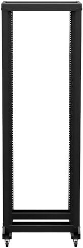 NavePoint 4-Post Adjustable Rack, 25U, 12-24 Threaded, Includes Casters, Black, SRB Series in Saudi Arabia