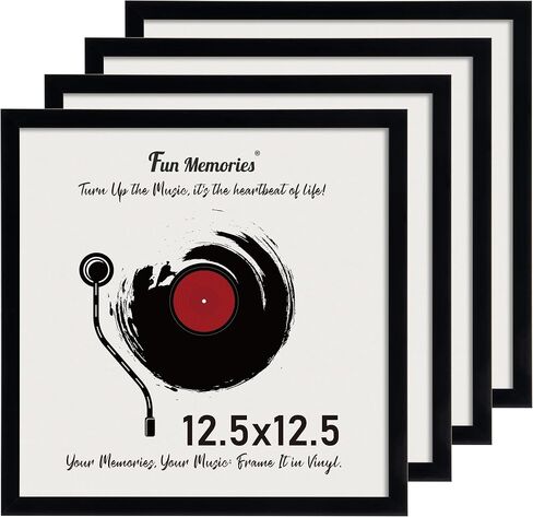 Fun Memories Vinyl Record Frame for the Wall Display Album Cover, Black 12.5 x 12.5 Music Album Frame to Display Vinyl Records, Home Decor LP Record Frame for Wall Easy to Hang in Kuwait
