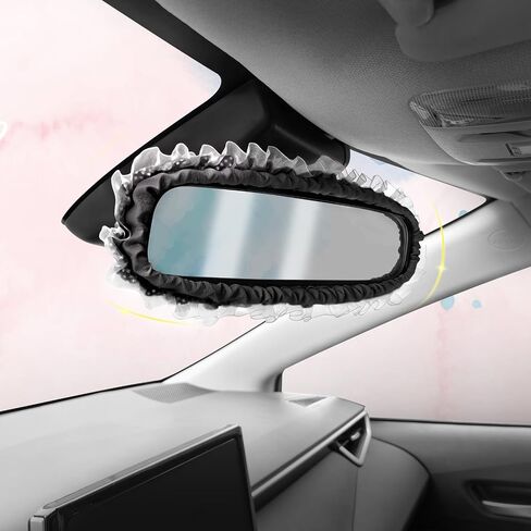 Car Armrest Box Pad Seat Belt Cover Shield Handle Cover Mirror Cover Set Auto PU Leather White Black Car Accessories Universal 4 Pieces (4-Piece Set-White) in Saudi Arabia
