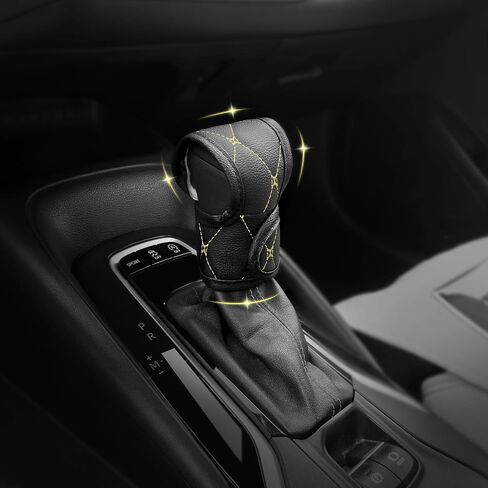 Car Armrest Box Pad Seat Belt Cover Shield Handle Cover Mirror Cover Set Auto PU Leather White Black Car Accessories Universal 4 Pieces (4-Piece Set-White) in Saudi Arabia