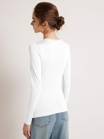 Long Sleeve Shirts for Women Pack Crew Neck Crop Tops Solid Slim Fit Tees Casual Basic Y2K Tshirts in Kuwait