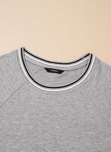 Dokotoo T Shirts for Women Striped Color Block Loose Fit Round Neck Womens Tops Fashion 2025 Oversized Tshirts for Women in Kuwait