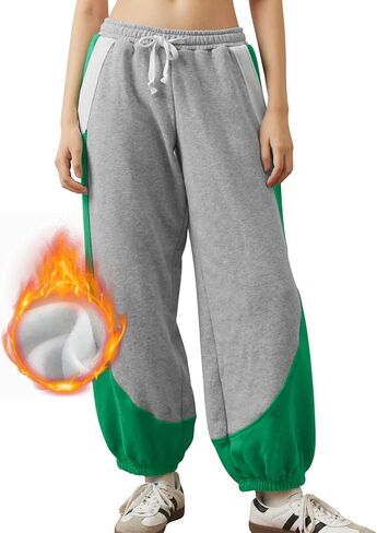 COZYPOIN النساء Sweatpants Cinch أسفل الدافئة عداء ببطء الرباط مطاطا الصوف الشتاء سراويل تقليدية in Kuwait