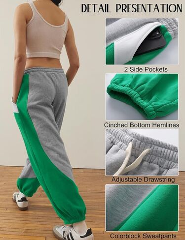 COZYPOIN النساء Sweatpants Cinch أسفل الدافئة عداء ببطء الرباط مطاطا الصوف الشتاء سراويل تقليدية in Kuwait