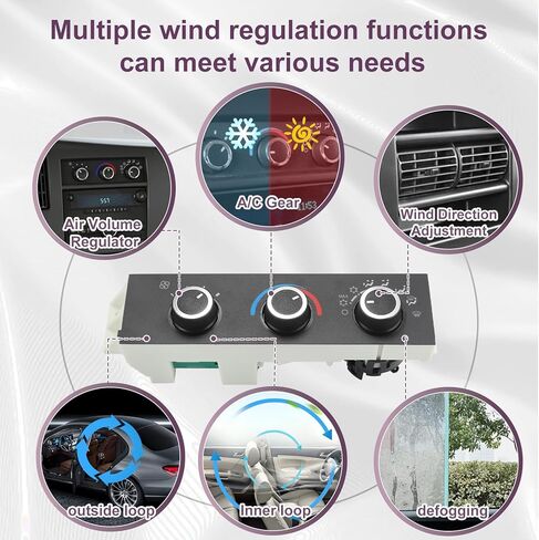 599-217 وحدة التحكم في المناخ - مفتاح لوحة تكييف الهواء لسخان الهواء متوافق مع 1996-2014 Chevy Express 1500 1996-2014 GMC Savana 1500 1996-2020 Chevy Express 2500 3500 GMC Savana 2500 3500 in Kuwait