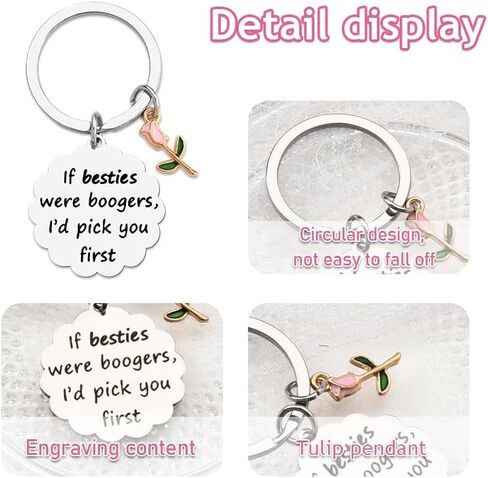 YALLNASL Sister Birthday Christmas Gifts for Bestie Friend Gifts for Women Flower Gifts for Best Friend Gag Gifts Keychain in Kuwait