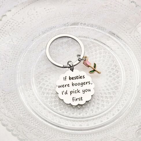 YALLNASL Sister Birthday Christmas Gifts for Bestie Friend Gifts for Women Flower Gifts for Best Friend Gag Gifts Keychain in Kuwait